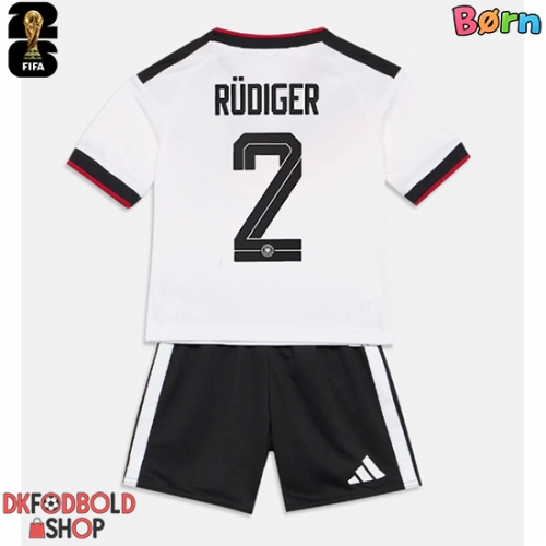 Tyskland Antonio Rudiger #2 Hjemmebanesæt Børn VM 2026 Kort ærmer (+ korte bukser)